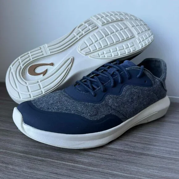 New NWT OluKai Koheo‎ Hulu In Trench Blue 9.5 OluKai Koheo Hulu Trench Blue Wool Sneakers | Mercari main image 4